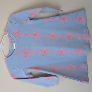 The Beaufort Bonnet Company Blue/Pink Bow Dress 2T